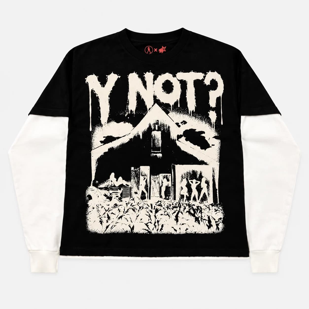Horizon Layered Long Sleeve in Black / White