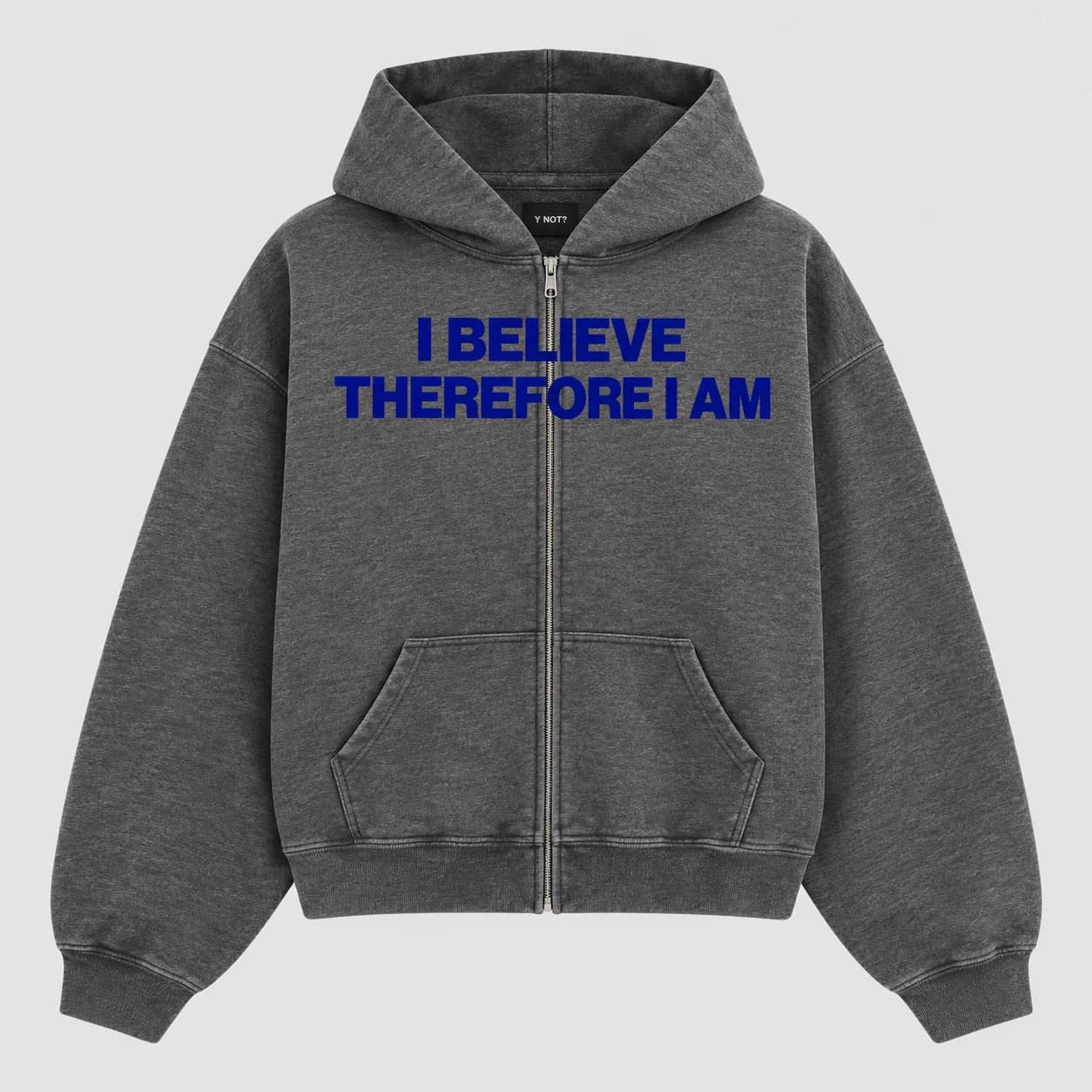 I Believe Zip-up in Charcoal