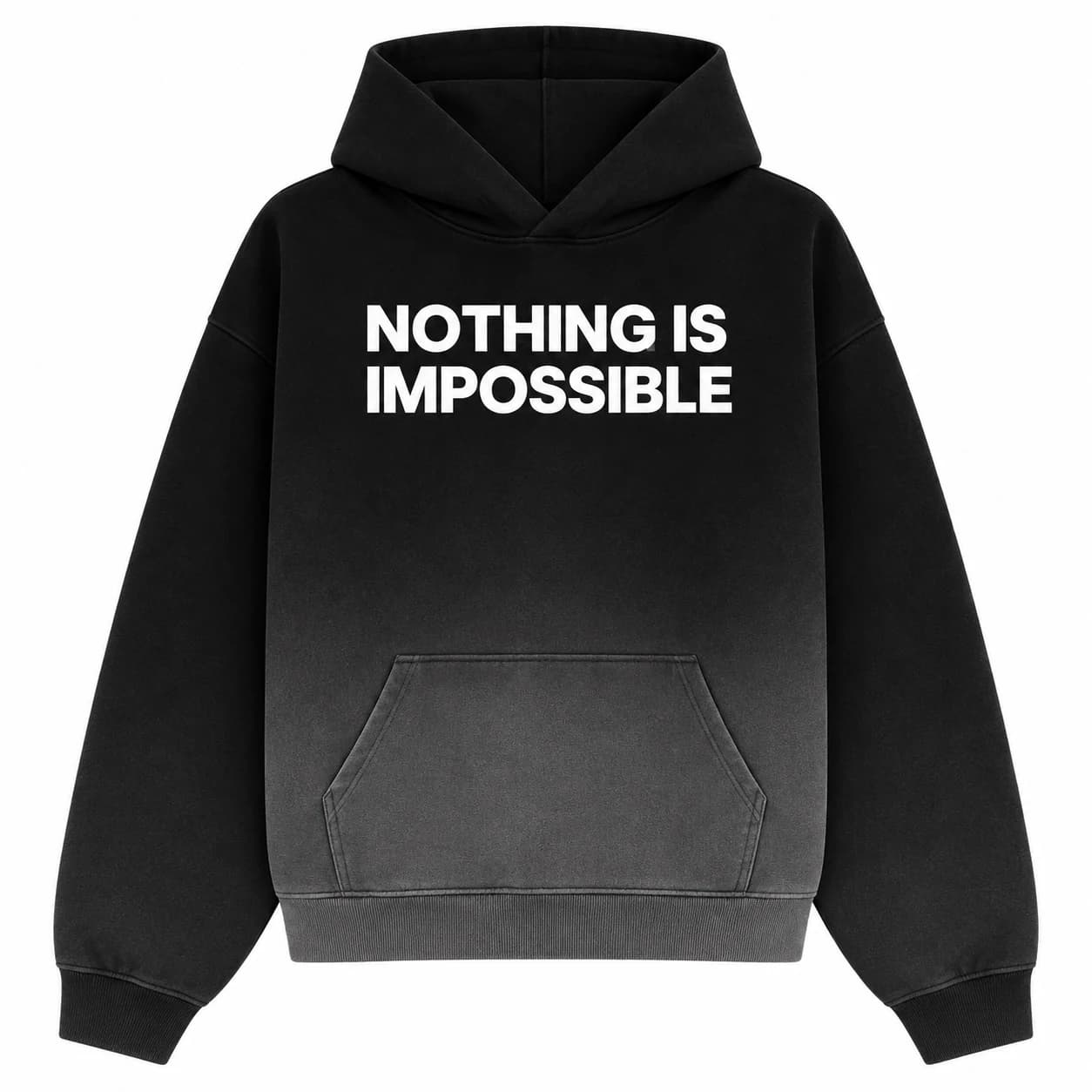 Nothing Is Impossible Hoodie in Black Fade