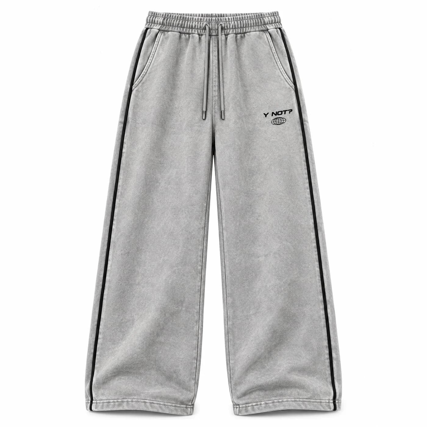Piped Track Pants in Heather Grey