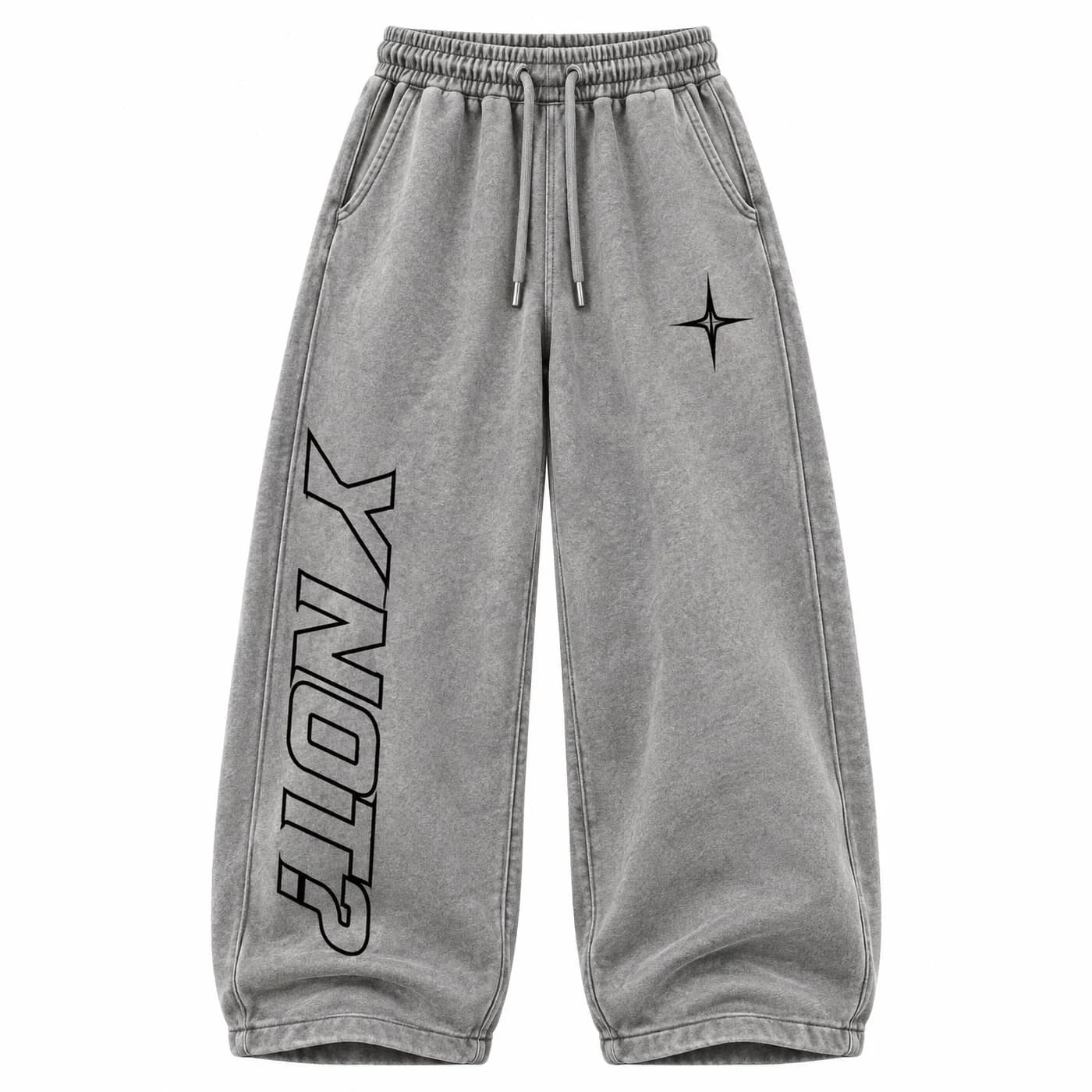 Y NOT? Wide Sweatpants in Heather Grey