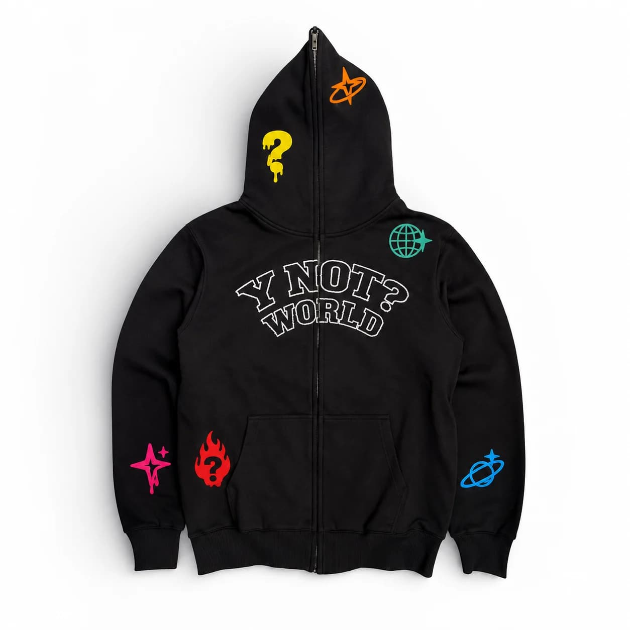 Y NOT? World Full-Zip in Black