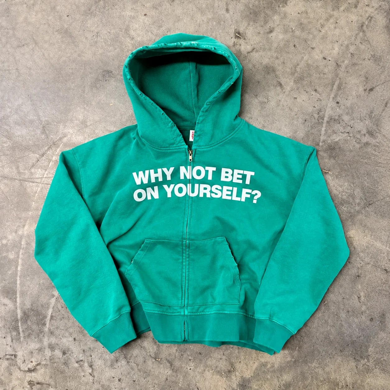 Bet On Yourself Zip-up in Washed Teal