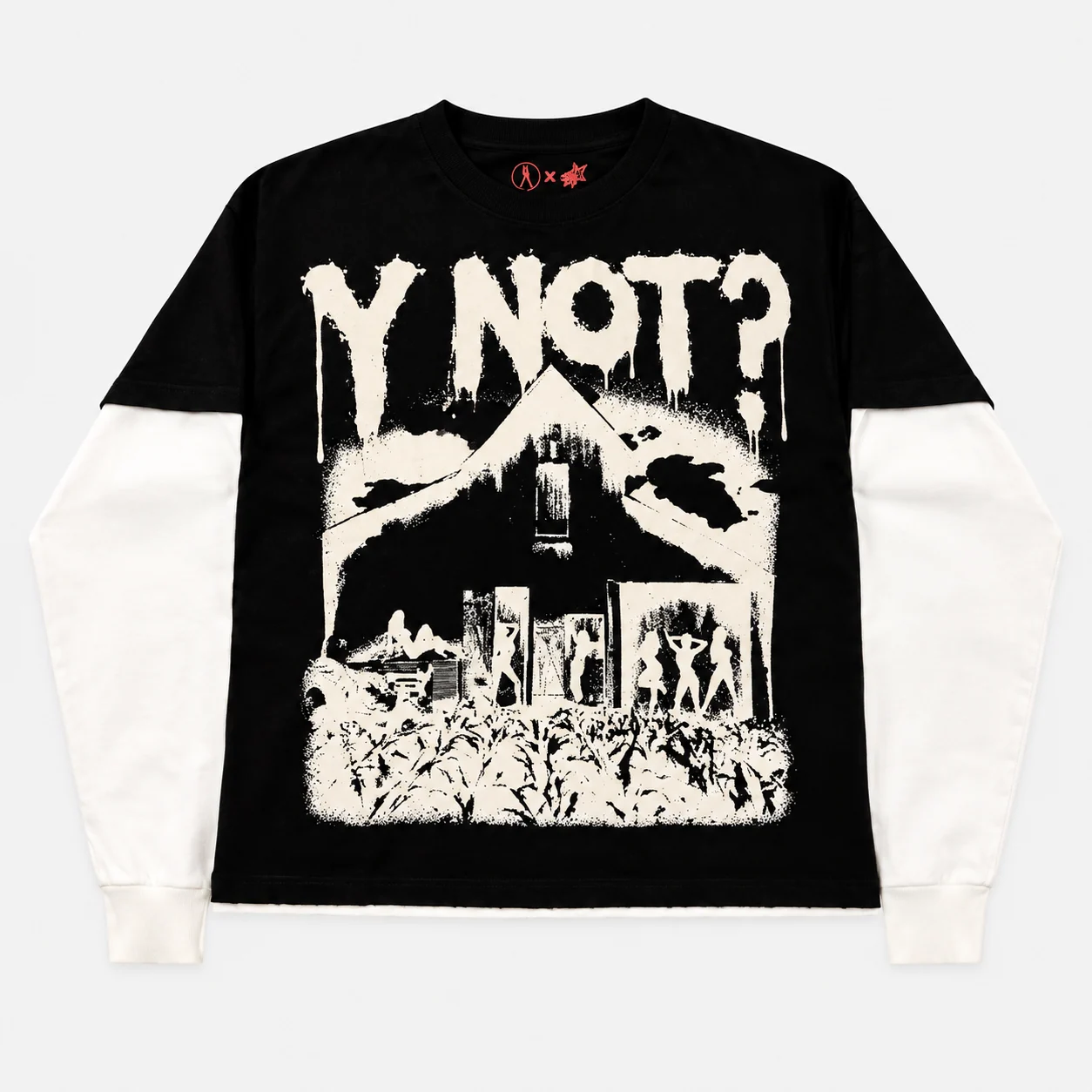 Horizon Layered Long Sleeve in Black / White