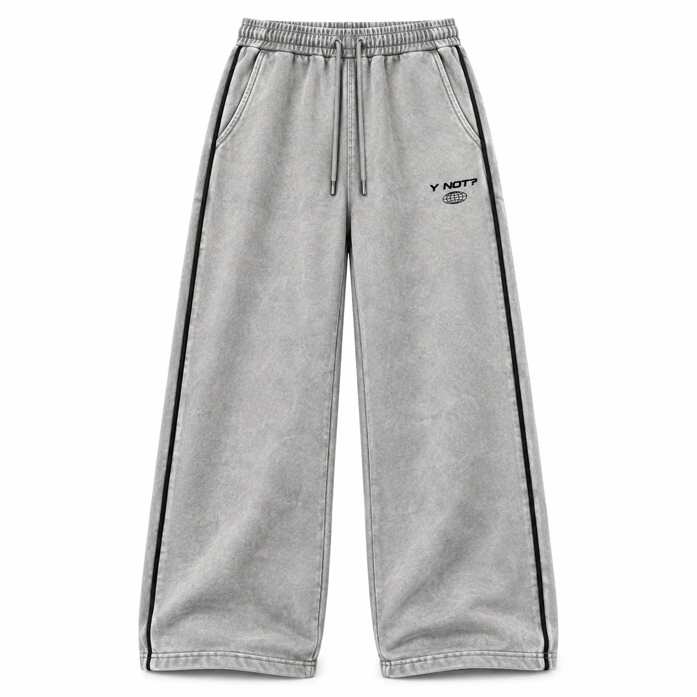 Piped Track Pants in Heather Grey
