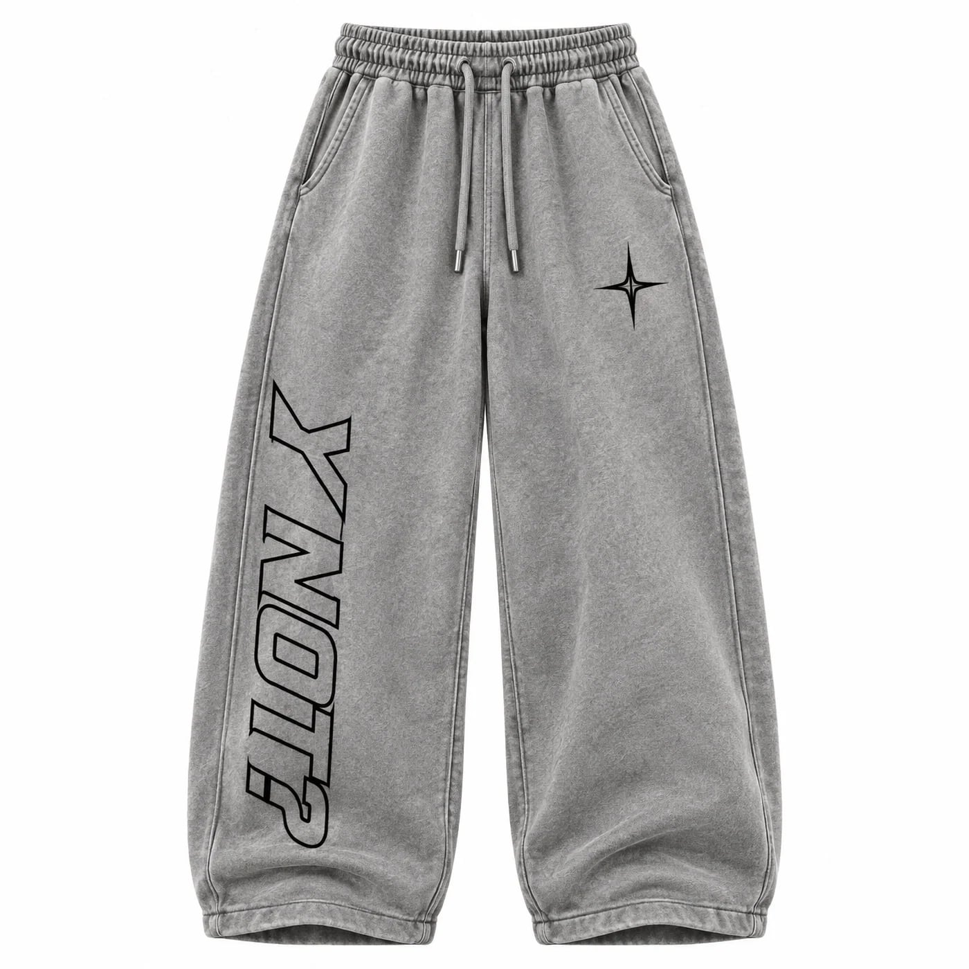 Y NOT? Wide Sweatpants in Heather Grey
