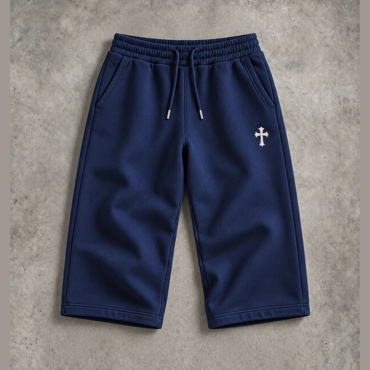 Cross Sweat Capris in Navy