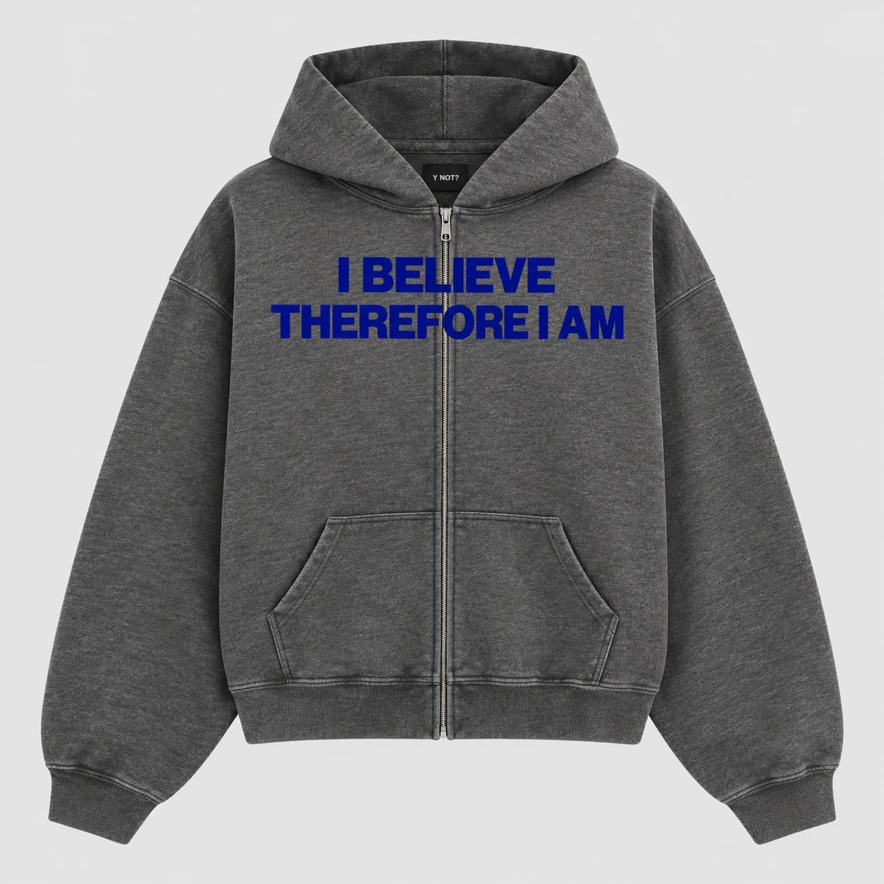 I Believe Zip-up in Charcoal