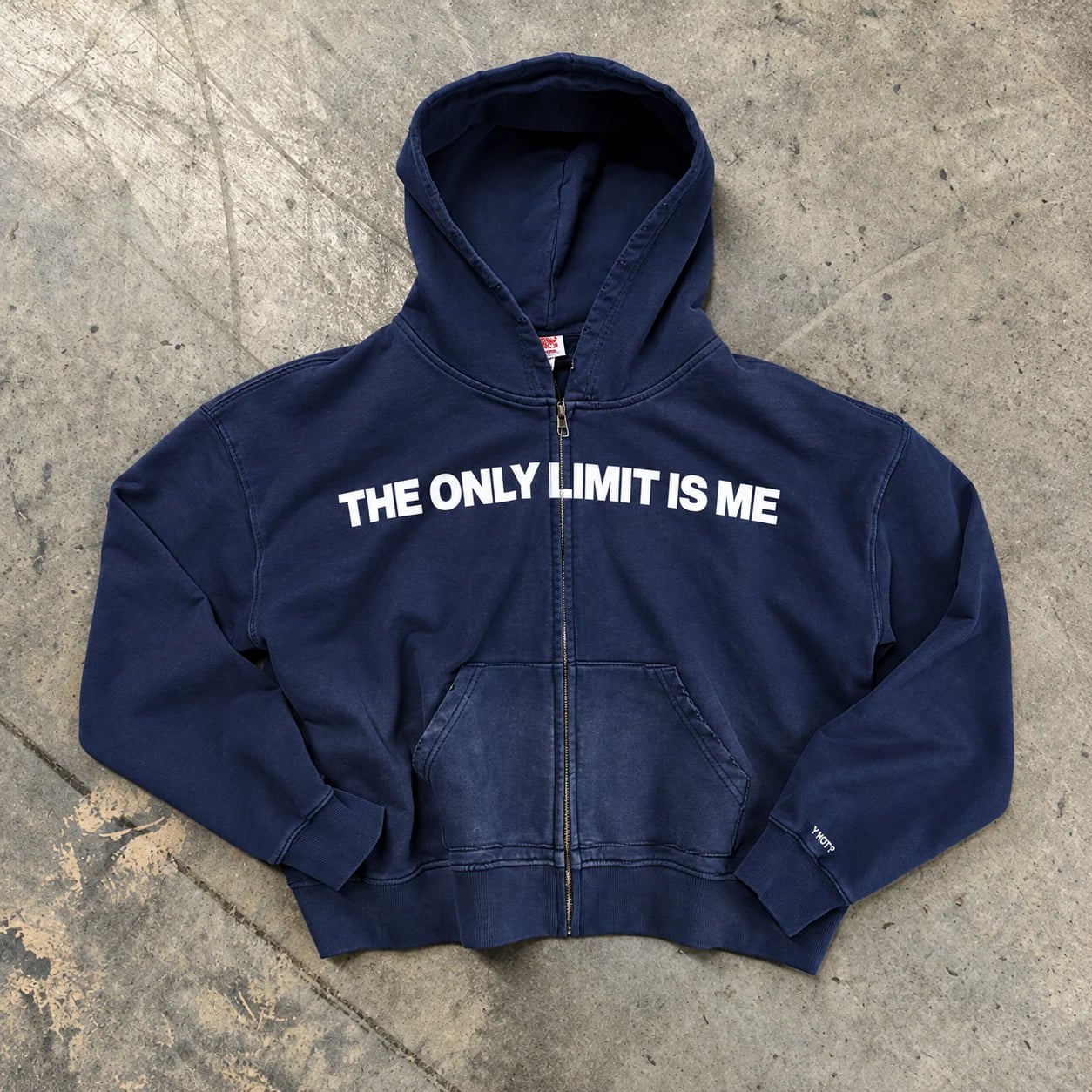 The Only Limit Is Me Zip-up in Faded Navy