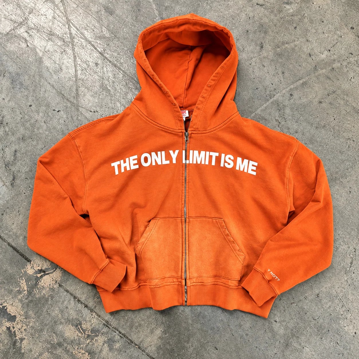 The Only Limit Is Me Zip-up in Faded Orange