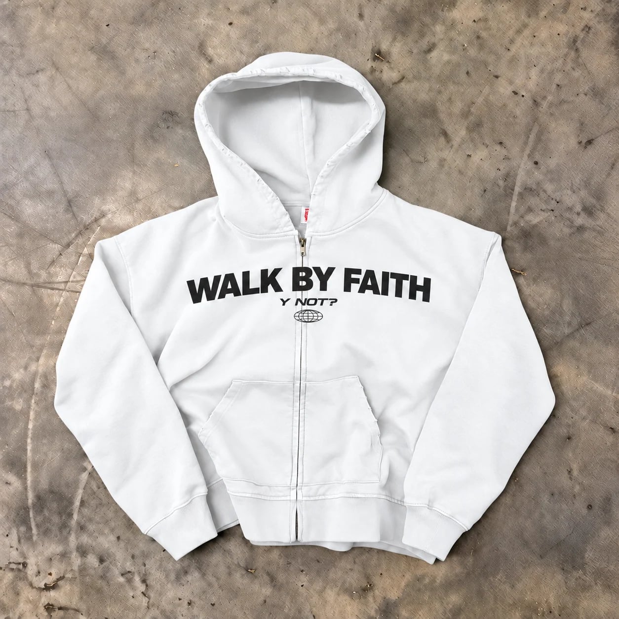 Walk By Faith Zip-up in White