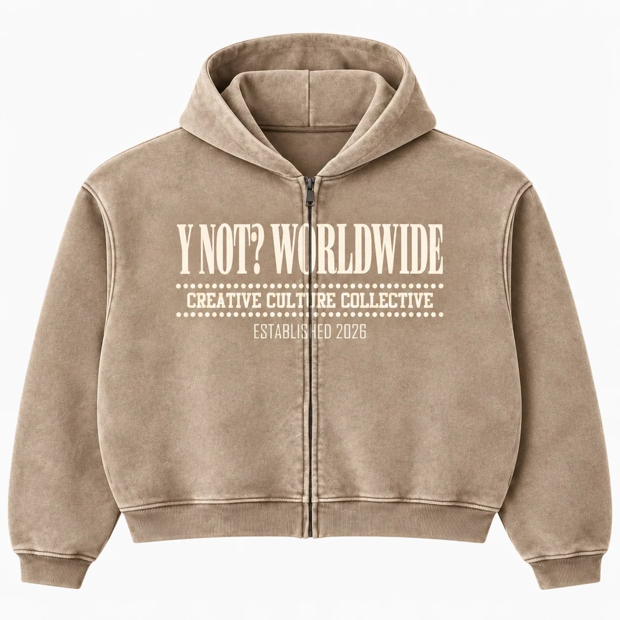 Y NOT? Worldwide Zip-up in Sand