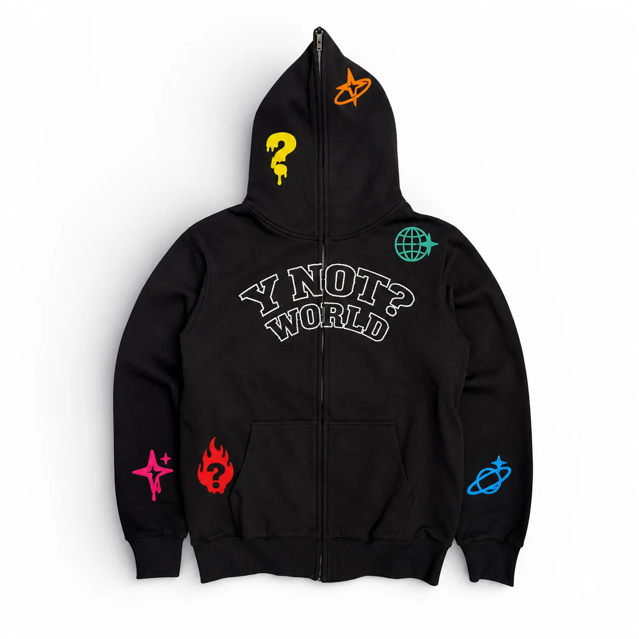 Y NOT? World Full-Zip in Black